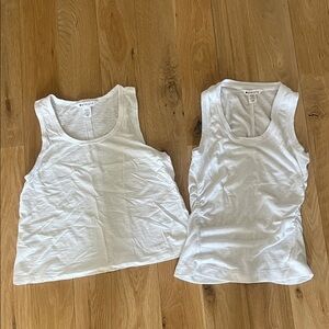 Athleta White Sleeveless Tank Tops Set